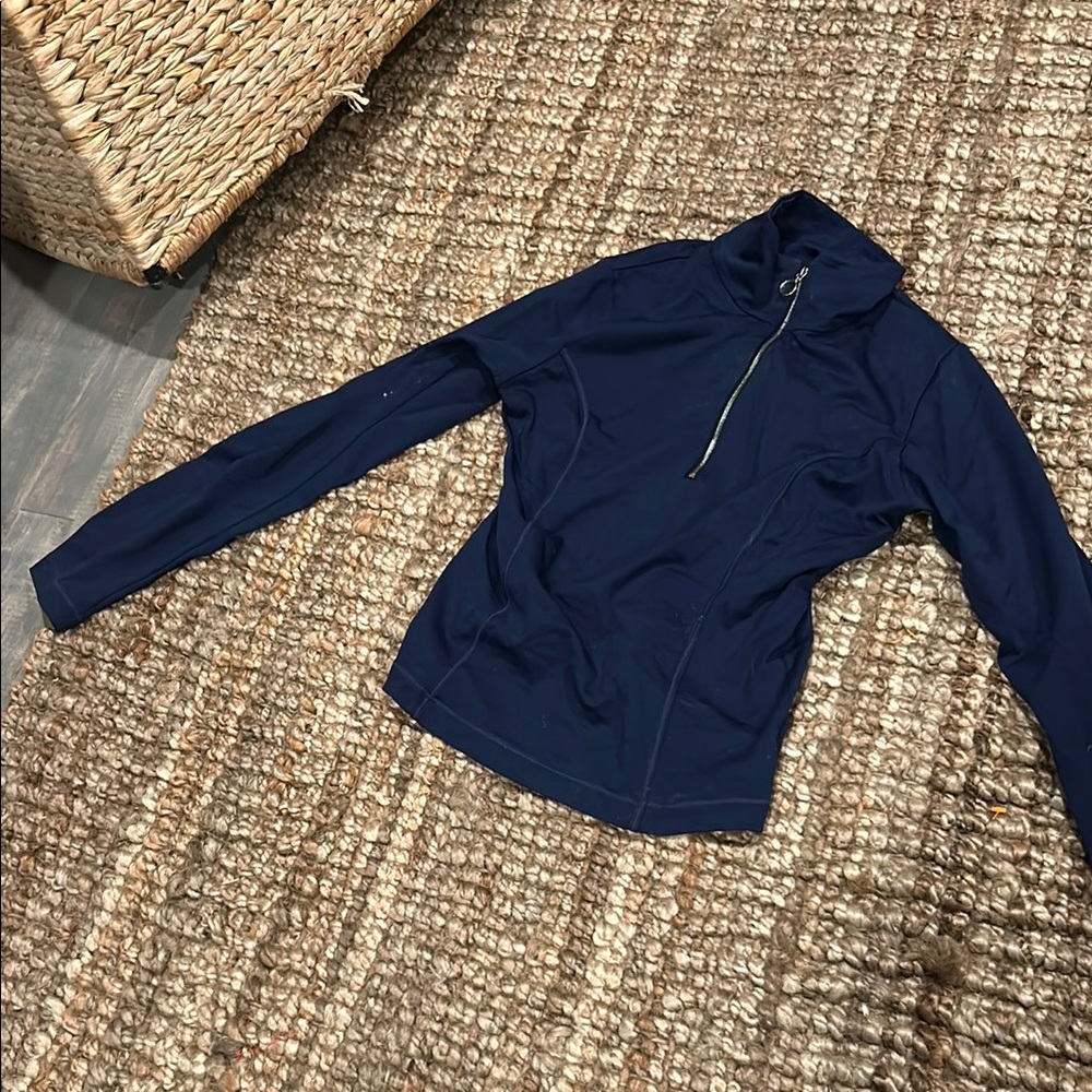 Nils Sportswear Navy Quarter Zip LS Crewneck Size Small